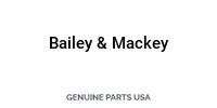 Bailey & Mackey industrial parts