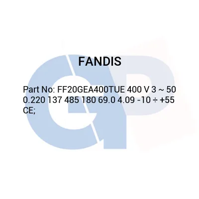 FANDIS FF20GEA400TUE 400 V 3 ~ 50 0.220 137 485 180 69.0 4.09 -10 ÷ +55 CE;