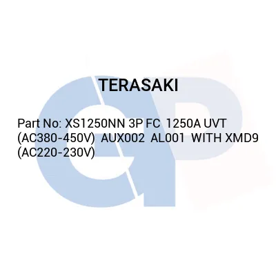 TERASAKI XS1250NN 3P FC  1250A UVT  (AC380-450V)  AUX002  AL001  WITH XMD9 (AC220-230V)